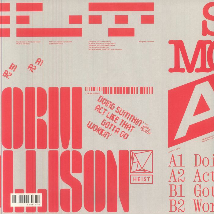 Storm Mollison – A.L.T. EP (12", Heist, 2026) Back Cover
