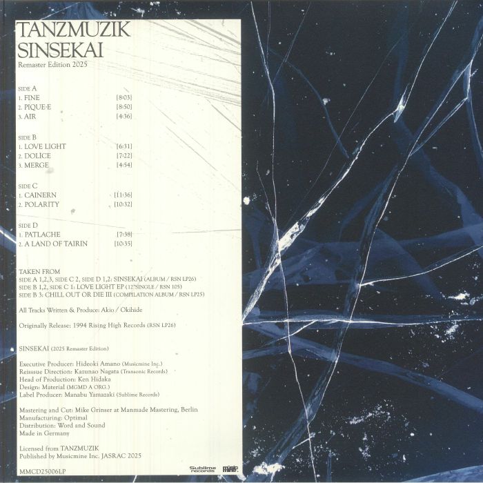 Tanzmuzik – Sinsekai (2xLP, Music Mine Inc., 2025) Back Cover