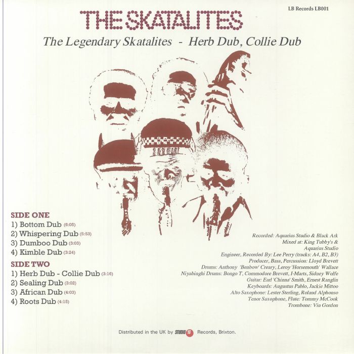 The Skatalites – Herb Dub - Collie Dub (LP, LB Records, 2024) Back Cover