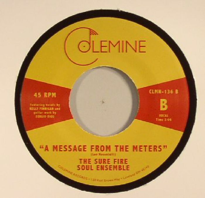 The Sure Fire Soul Ensemble – Jeannie's Get Down / A Message From The Meters (7", Colemine Records, 2016) Back Cover