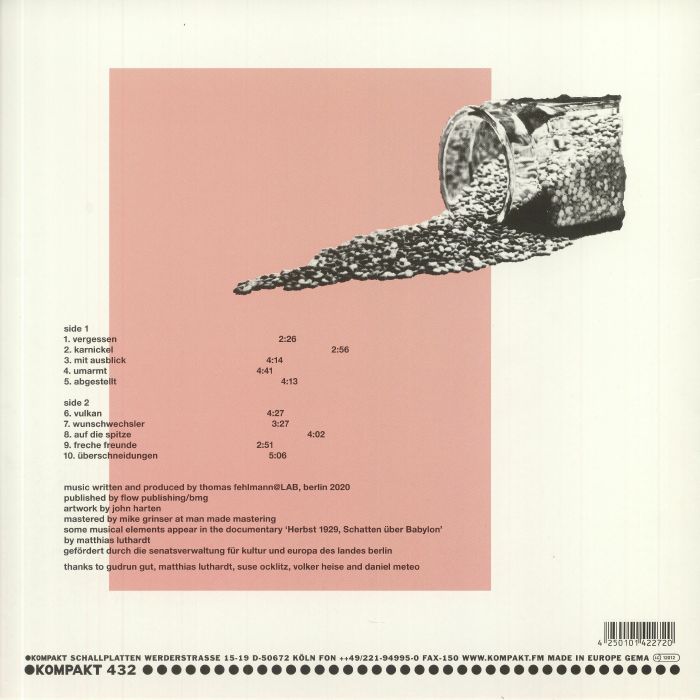 Thomas Fehlmann – Böser Herbst (LP, Kompakt, 2021) Back Cover