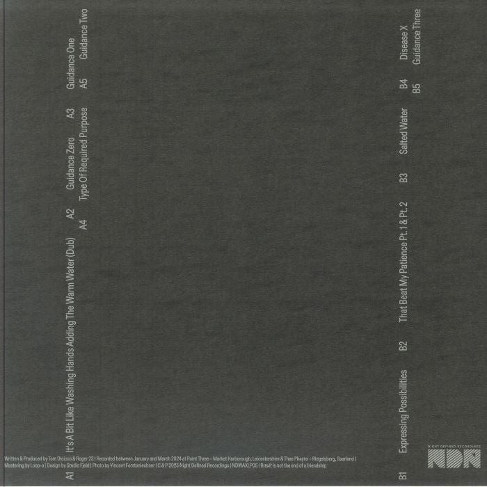 Tom Dicicco Roger 23 – Parental Guidance (LP, Night Defined Recordings, 2025) Back Cover