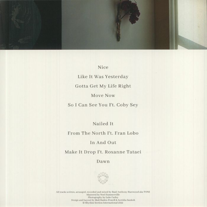 TØNE – So I Can See You (LP, Rhythm Section International, 2022) Back Cover