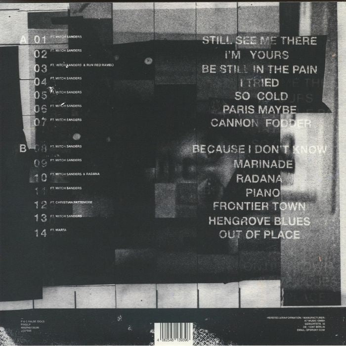 Tricky – Different When It’s Silent (LP, False Idols, 2026) Back Cover