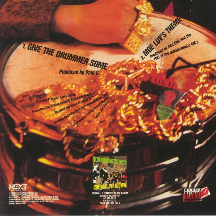 Ultramagnetic MC's – Give The Drummer Some (7", Mr Bongo, 2020) Back Cover