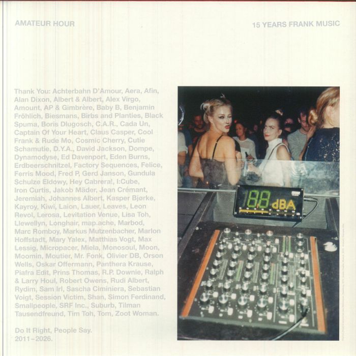 Various – Amateur Hour Volume II (12", Frank Music, 2026) Back Cover