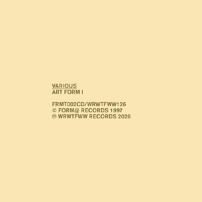 Various – Art Form I (2xLP, We Release Whatever The Fuck We Want Records, 2026) Back Cover