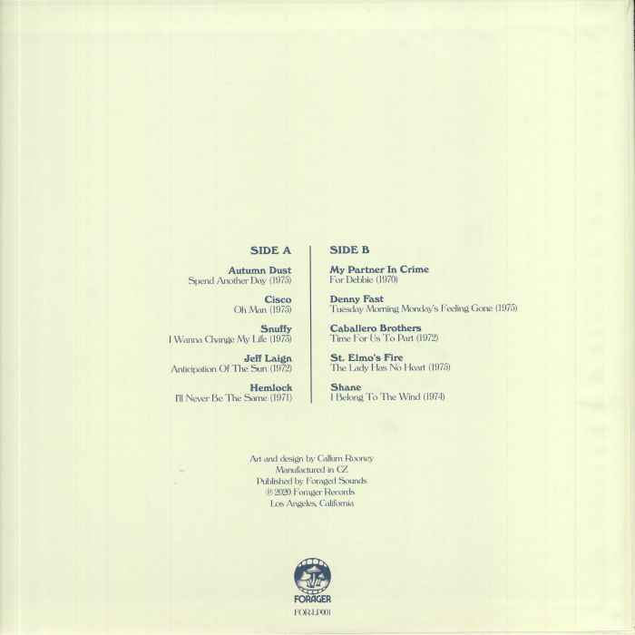 Various – Belong To The Wind (LP, Forager Records, 2021) Back Cover