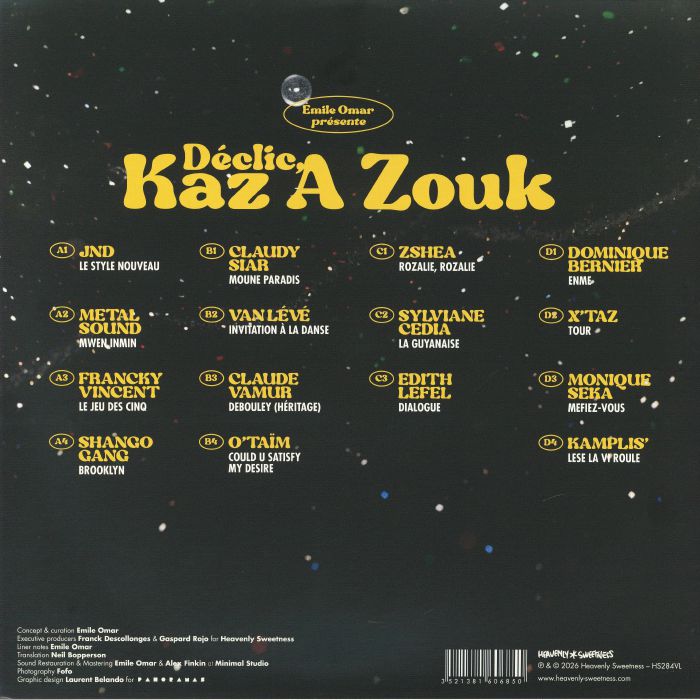 Various – Émile Omar Présente Déclic, Kaz A Zouk : Zouk - Créole Rap & Ragga - Kompa - Gwo Ka Modern (1987 - 1998) (2xLP, Heavenly Sweetness, 2026) Back Cover