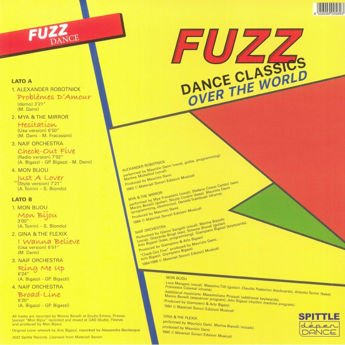 Various – Fuzz Dance Classics Over The World (LP, Spittle Depandance, 2022) Back Cover