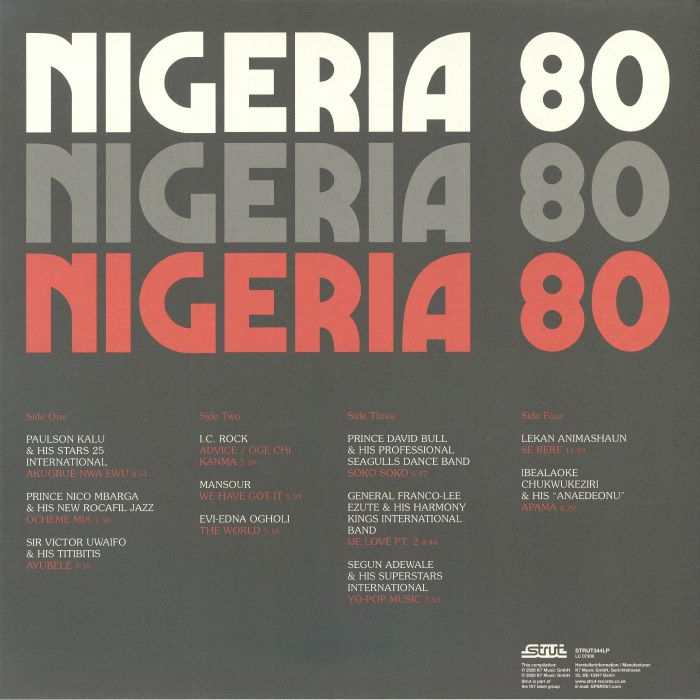 Various – Nigeria 80 (2xLP, gatefold recycled, Strut, 2026) Back Cover