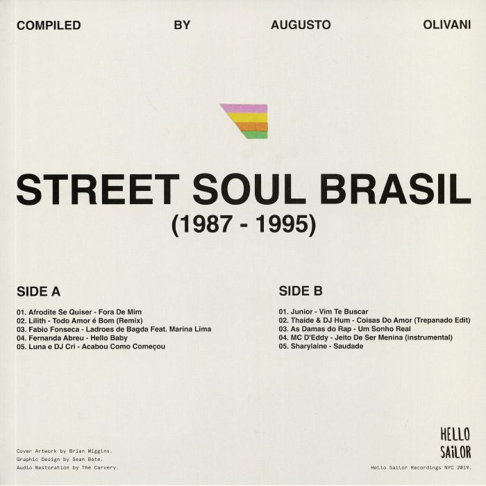 Various – Street Soul Brasil (1987 - 1995) (LP, Hello Sailor Recordings, 2025) back cover