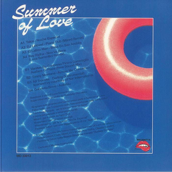 Various – Summer Of Love (LP, Maledetta Discoteca, 2025) Back Cover