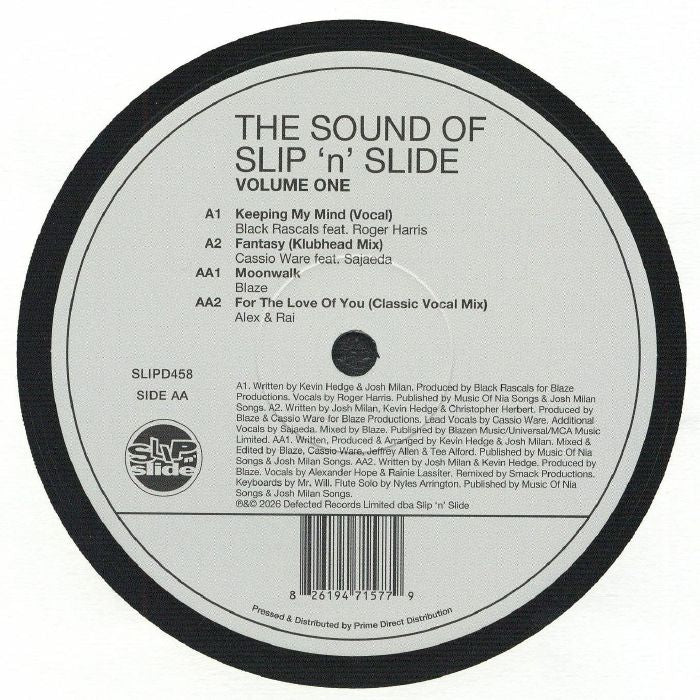 Various – The Sound Of Slip 'N' Slide - Volume One (12", Slip 'N' Slide, 2026) Back Cover