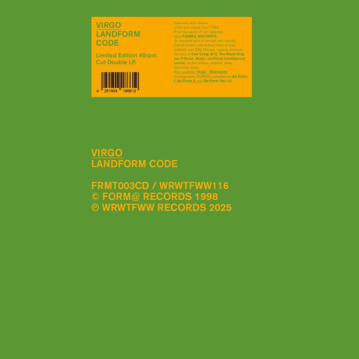Virgo – Landform Code (2xLP, We Release Whatever The Fuck We Want Records, 2025) Back Cover