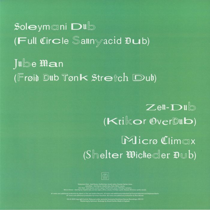 Vox POPULI! – In Dub (12", Emotional Rescue, 2026) Back Cover