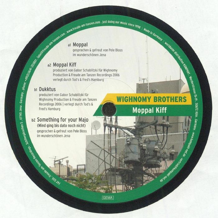 Wighnomy Brothers Aka Robag Wruhme & Monkey Maffia – Moppal Kiff (12", Freude Am Tanzen, 2006) Back Cover