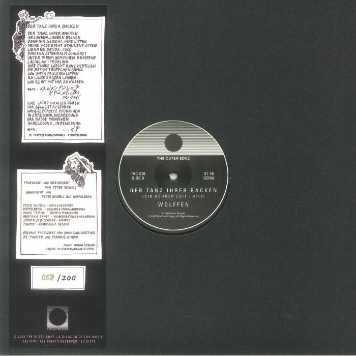 Wolffen – Der Tanz Ihrer Backen (12", The Outer Edge, 2023) Back Cover