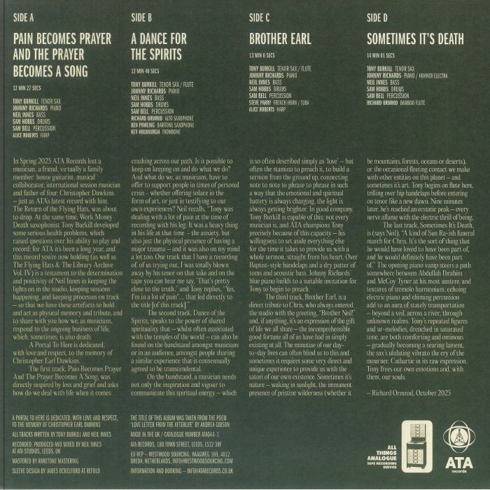 Work Money Death – A Portal To Here (2xLP, ATA Records, 2026) Back Cover