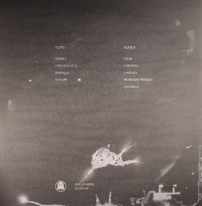 Xeno & Oaklander – Topiary (LP, Ghostly International, 2016) Back Cover