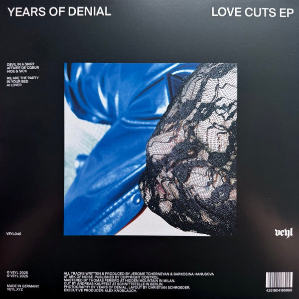 Years Of Denial – Love Cuts (LP, VEYL, 2025) Back Cover