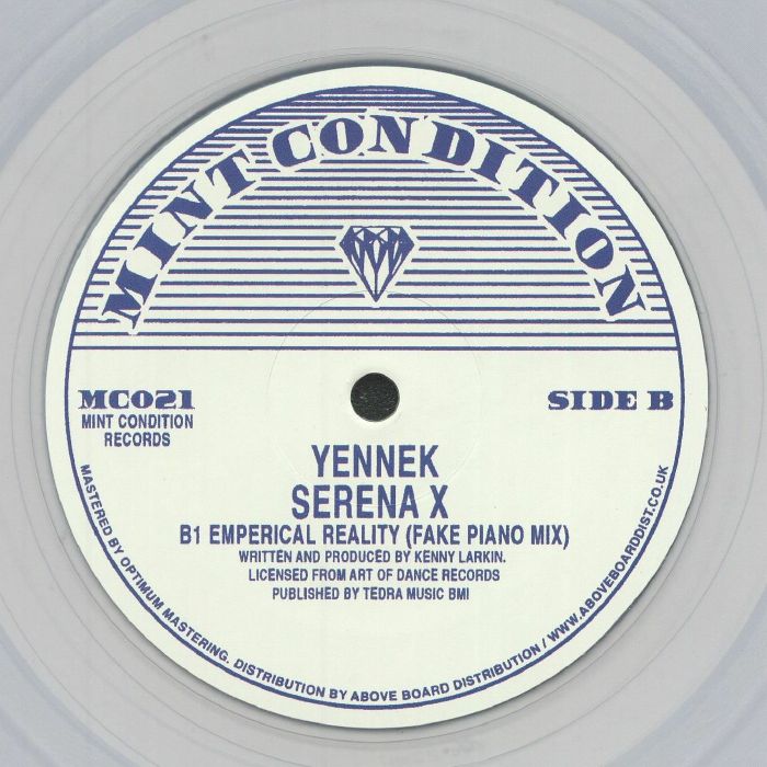 Yennek – Serena X (12", Clear, Mint Condition, 2021) Back Cover