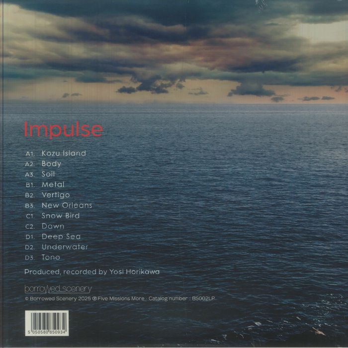 Yosi Horikawa – Impulse (2xLP, Borrowed Scenery, 2025) Back Cover