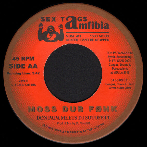 Kambo Super Sound Don Papa DJ Sotofett – Kraaka 7AM / Moss Dub Fønk (7", Sex Tags Amfibia, 2019) Back Cover