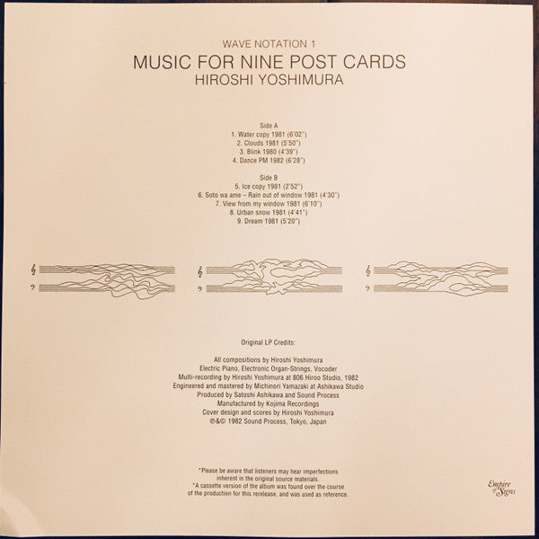 Hiroshi Yoshimura – Music For Nine Post Cards (LP, Clear, Empire of Signs, 2020) Image 5