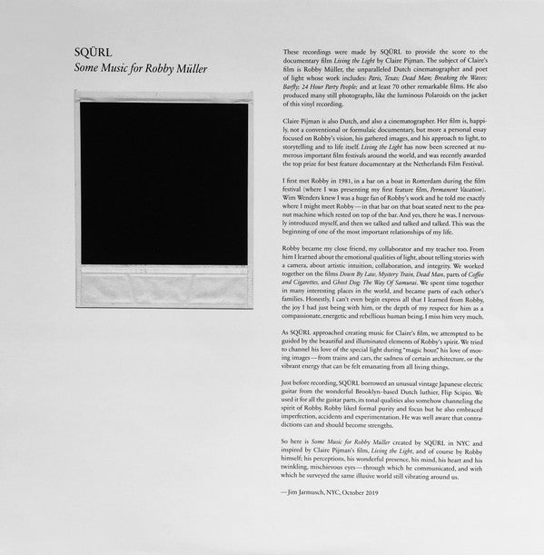 SQÜRL – Some Music For Robby Müller (LP, Yellow Marbled Translucent, Sacred Bones Records, 2020) Image 4