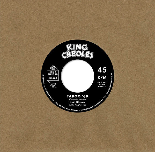 Joske Harry's The King Creole's Burt Blanca The King Creole's – Louie Louie / Taboo '69 (7", Radio Martiko, 2021) Back Cover
