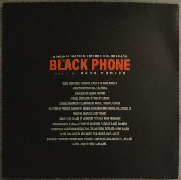 Mark Korven – The Black Phone (Original Motion Picture Soundtrack) (LP+LP, Black & White Burst+Red & Black Smoke, Waxwork Records, 2022) Image 5