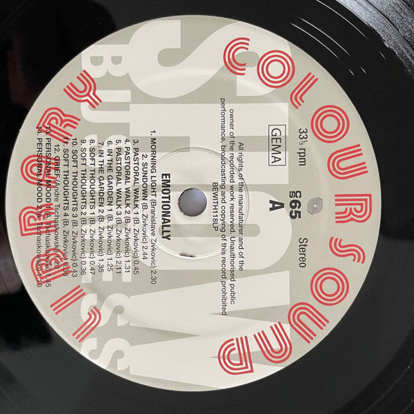 Branimir Živković, Andrzej Trzaskowski : Emotionally (LP, RE)