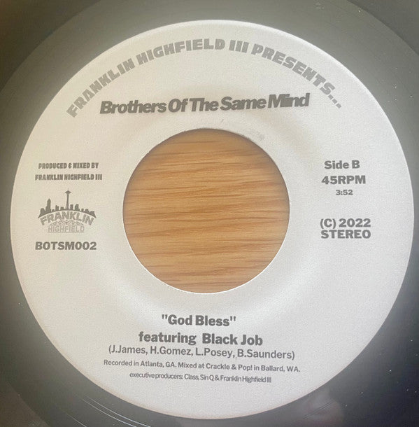 Brothers Of The Same Mind – My Way b/w God Bless (7", Franklin Highfield, 2022) Back Cover