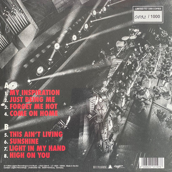 Myles Sanko – Live At Philharmonie Luxembourg (LP, Légère Recordings, 2023) Back Cover