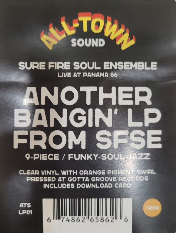 The Sure Fire Soul Ensemble – Live At Panama 66 (LP, Clear w/ Orange Swirl, All-Town Sound, 2023) Image 5