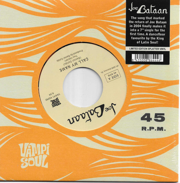 Joe Bataan – Call My Name (7", Splatter Vinyl, Vampi Soul, 2023) Front Cover