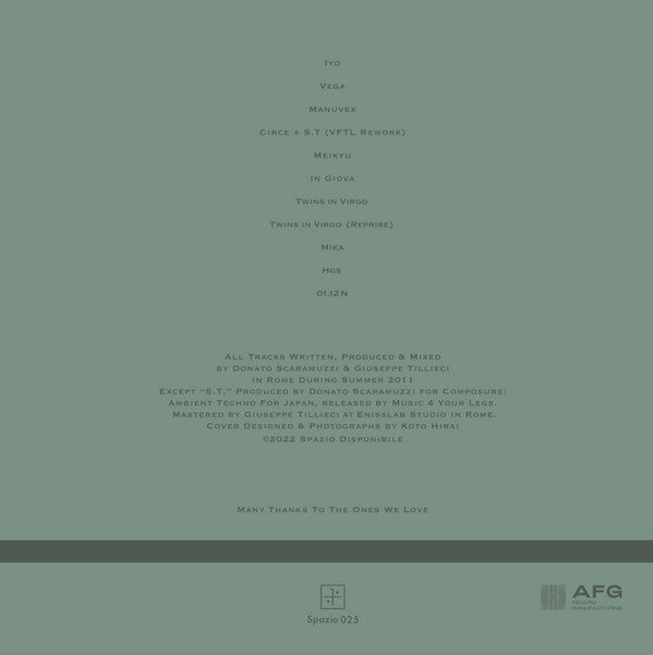 Voices From The Lake – Voices From The Lake (4x12", Spazio Disponibile, 2023) Back Cover