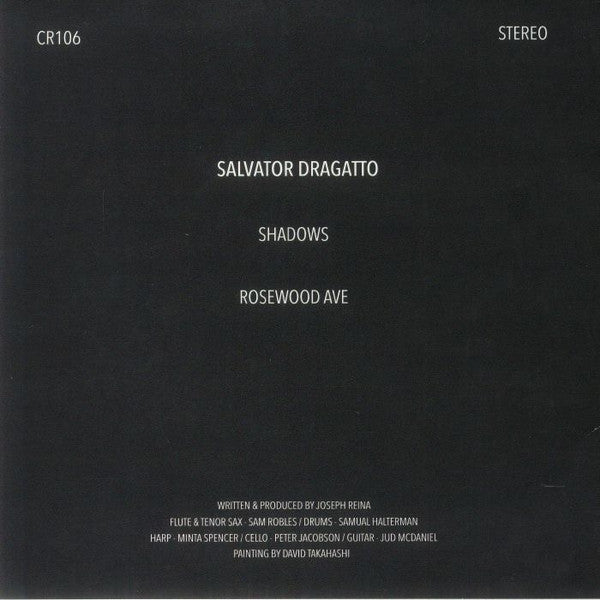 Salvator Dragatto – Shadows / Rosewood Ave (7", Clear, Cosa, 2023) Back Cover