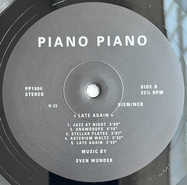 Sven Wunder – Late Again (LP, Piano Piano, 2023) Image 4
