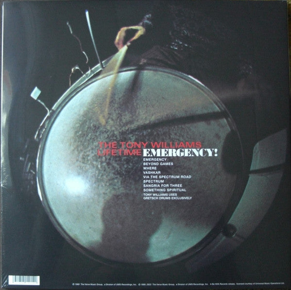 The Tony Williams Lifetime – Emergency! (2xLP, Be With Records, 2023) Back Cover
