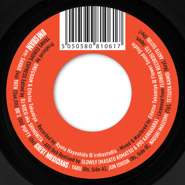 Onegram – Trans Europe Express / AEO (7", Jazz Room Records, 2023) Back Cover