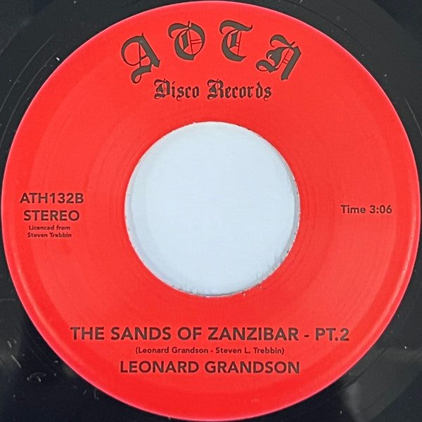 Leonard Grandson – The Sands Of Zanzibar (7", Athens Of The North, 2023) Back Cover