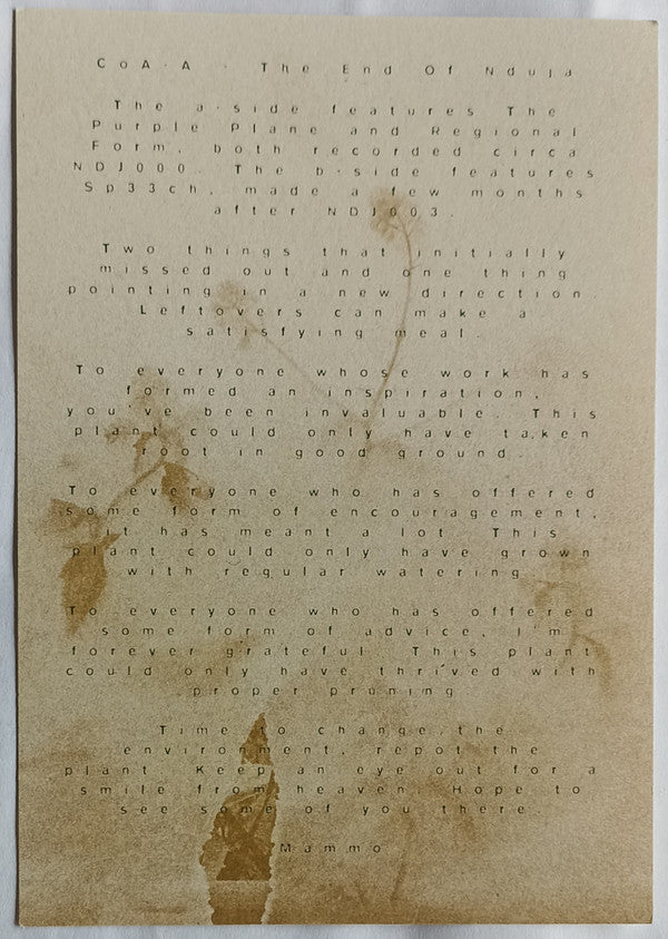 CoA-A – The End Of Nduja (12", Nduja, 2023) Image 5