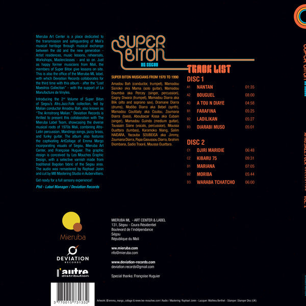 Super Biton De Ségou – Afro-Jazz-Folk Volume 2 (2xLP, Deviation Records, 2023) Back Cover