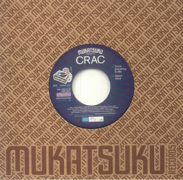 C.R.A.C. – You're Everything To Me (7", Mukatsuku Records, 2023) Front Cover