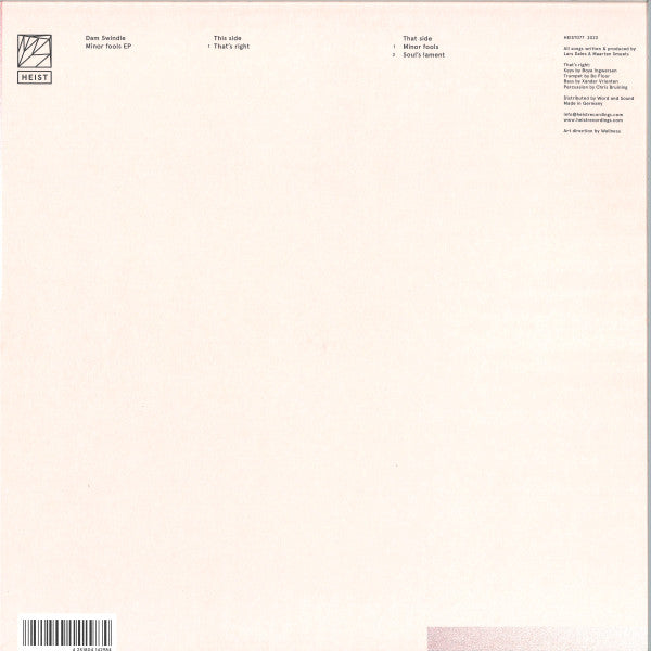 Dam Swindle : Minor Fools EP (12", EP)