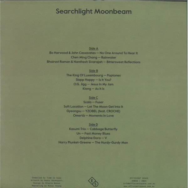 Various – Searchlight Moonbeam (2xLP, Efficient Space, 2023) Back Cover
