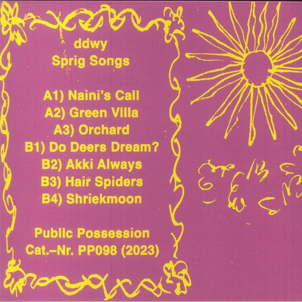 ddwy – Sprig Songs (LP, Public Possession, 2023) Back Cover