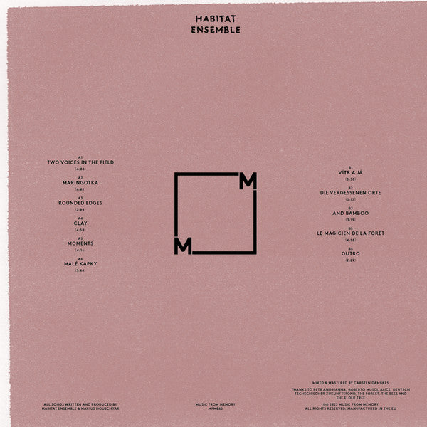 Habitat Ensemble – Habitat Ensemble (LP, Music From Memory, 2023) Back Cover